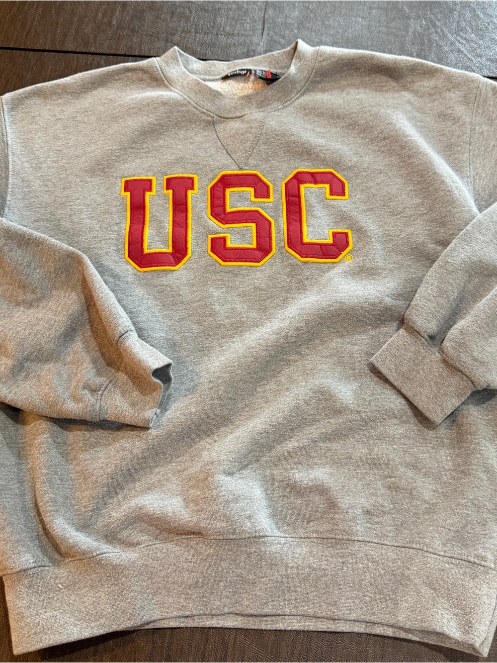 USC Grey Crewneck Sweatshirt with Cardinal & Gold Logo Heritage Sz Youth Large